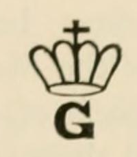 The A crown above the letter G mark of Leeds Pottery, as engraved in Chaffers 1891