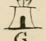 The A crowned tower above the letter G mark of Tournay, as engraved in Chaffers 1891