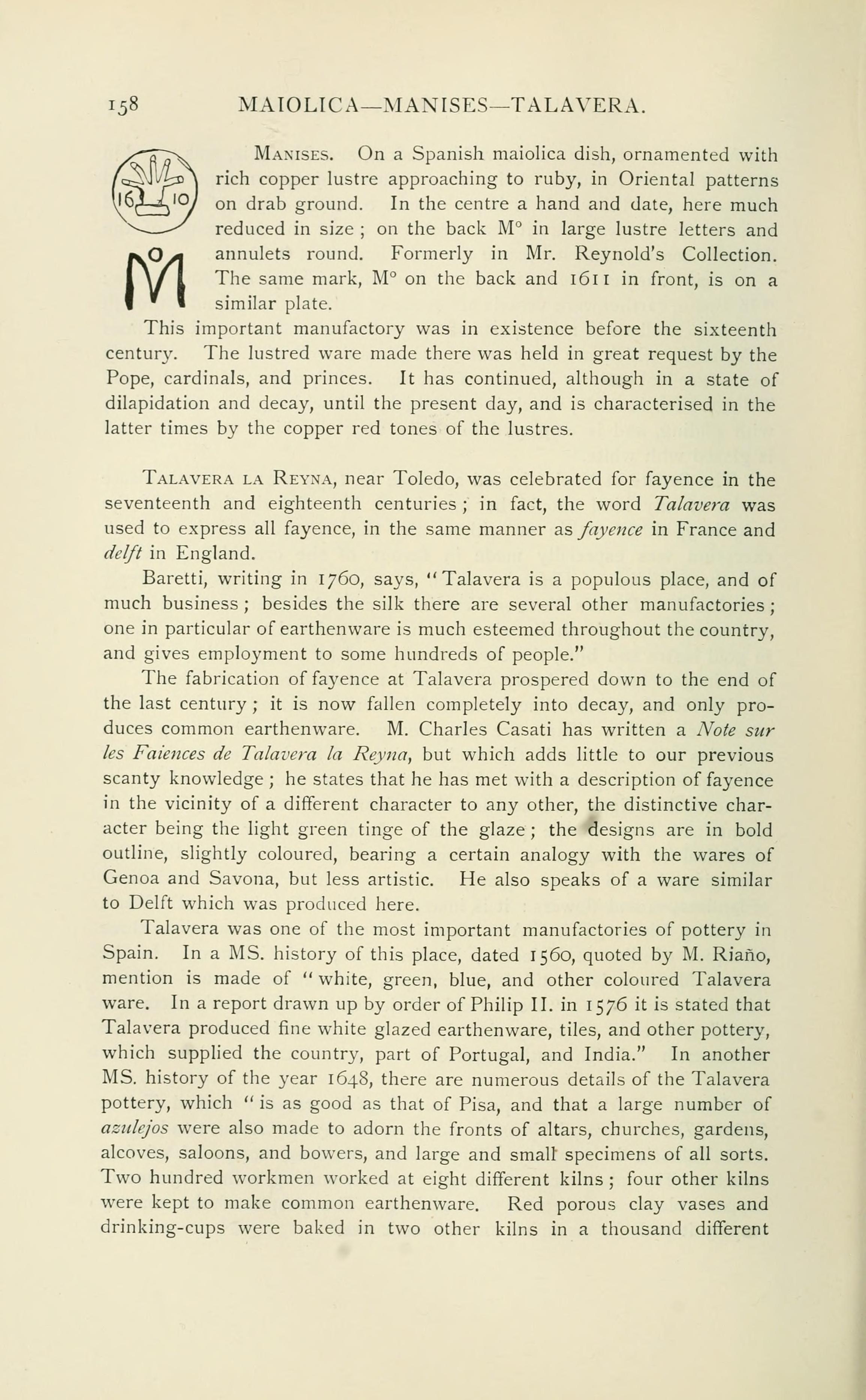 Page 158 of Chaffers 1891, the source for this entry