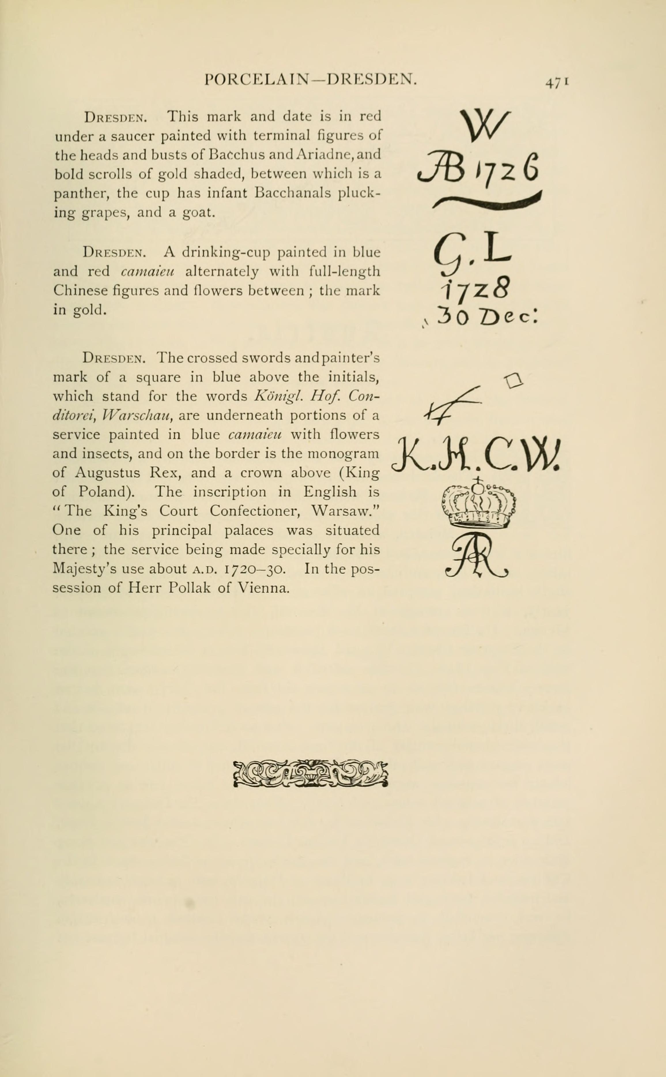 Page 471 of Chaffers 1891, the source for this entry