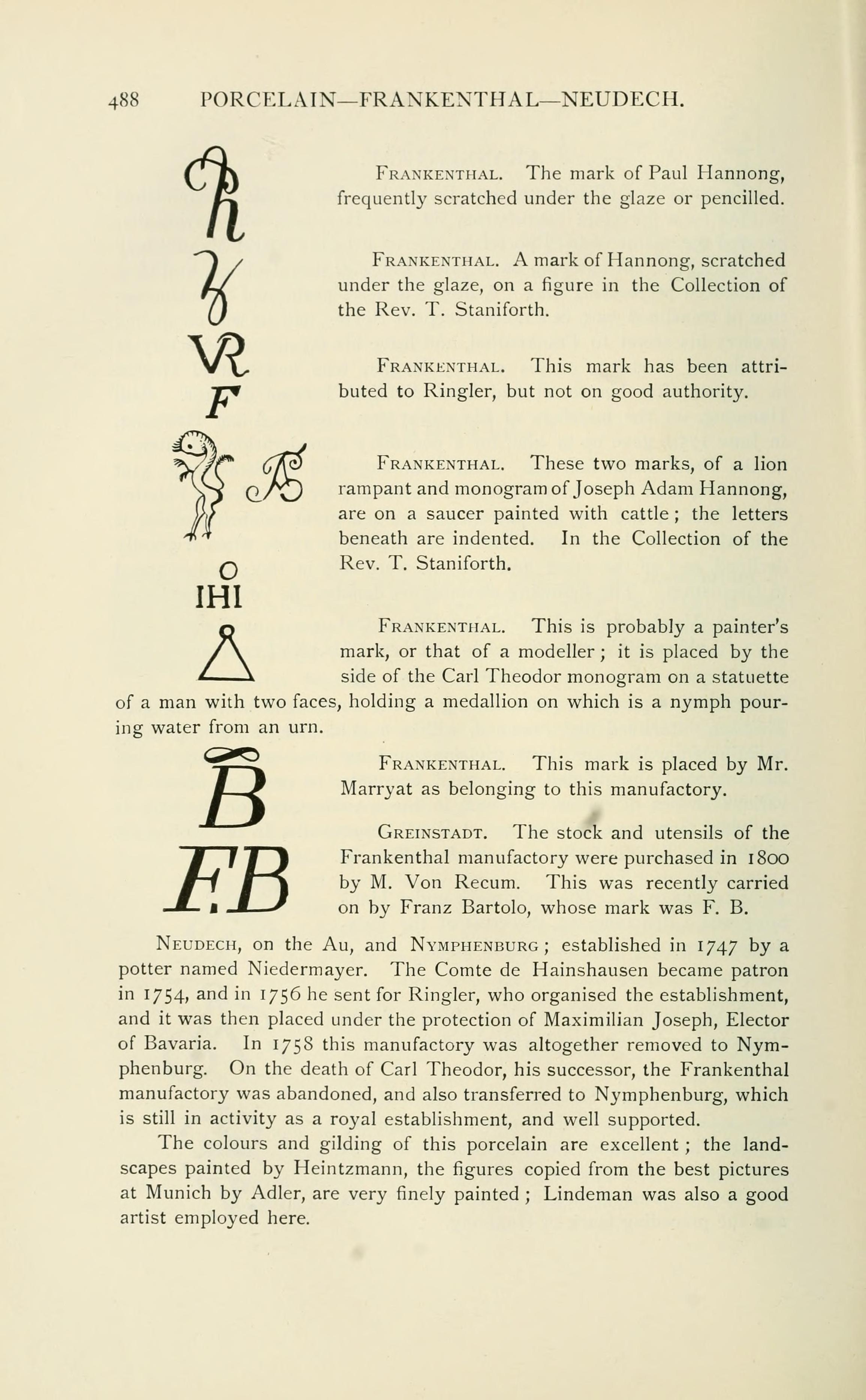 Page 488 of Chaffers 1891, the source for this entry