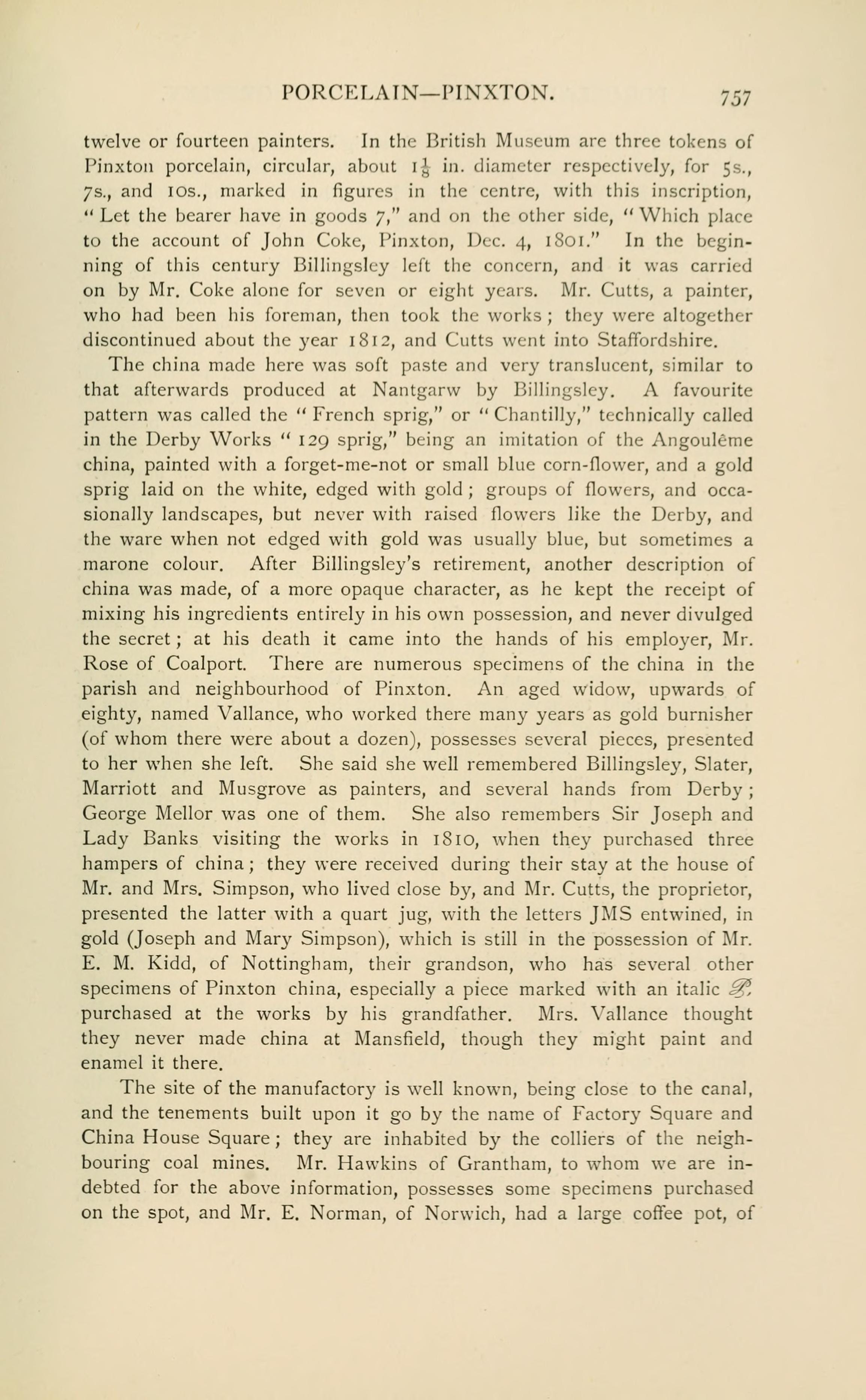 Page 757 of Chaffers 1891, the source for this entry